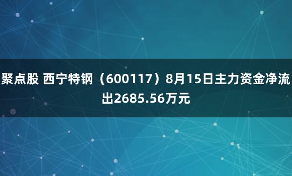 聚点股 西宁特钢（600117）8月15日主力资金净流出2685.56万元